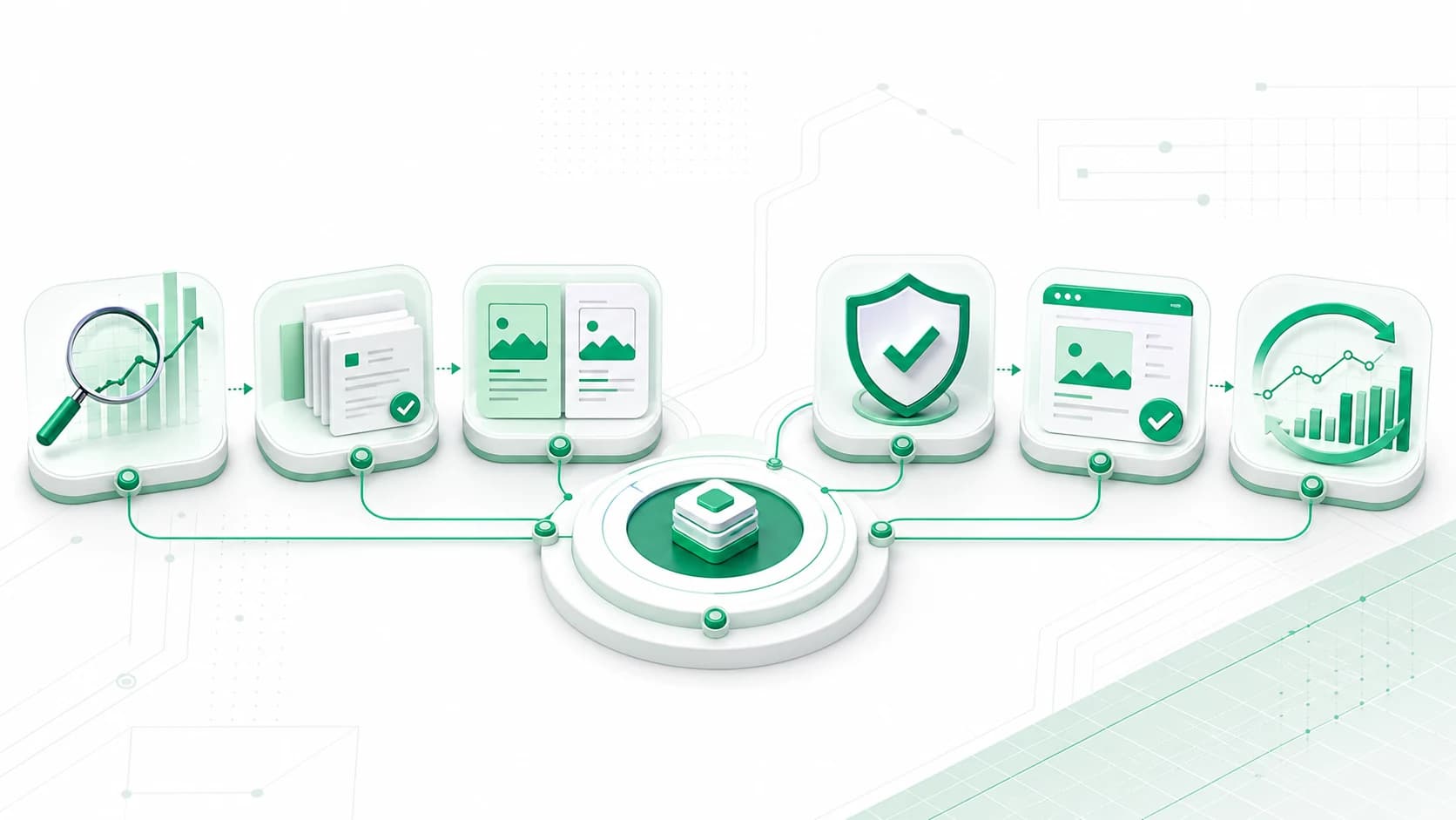 Ting-styled SEO automation workflow connecting opportunity discovery, evidence, bilingual content, validation, publishing and monitoring